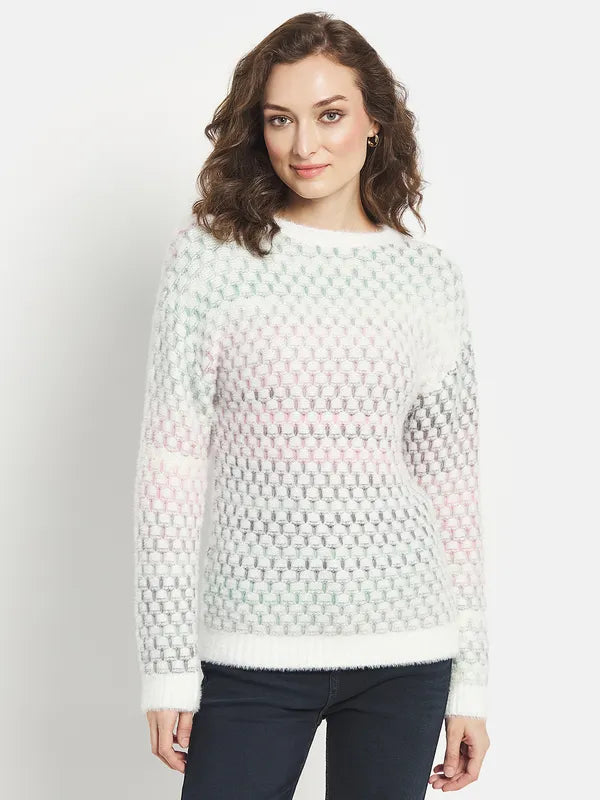 Mohair Sweaters for Soft Texture -Women Pink Pullover Sweater