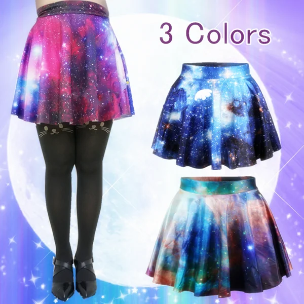 Trendy skirts with modern cutout designs -Harajuku Galaxy Skirt AD10181