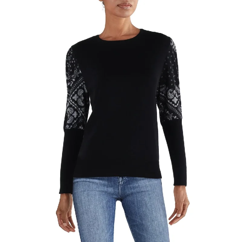 Beaded Sweaters for Sparkling Effect -YAL New York Womens Paisely Crewneck Pullover Sweater