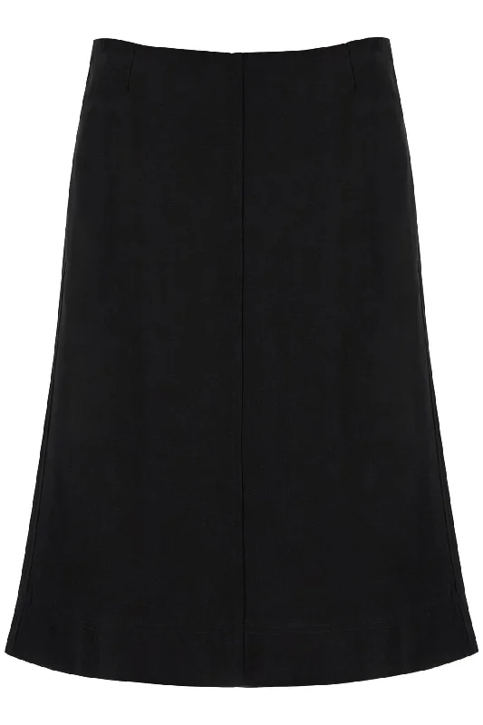 Lightweight skirts with airy fabric weave -satin panel skirt with eight panels 244 WRB0227 FB0208 BLACK 001