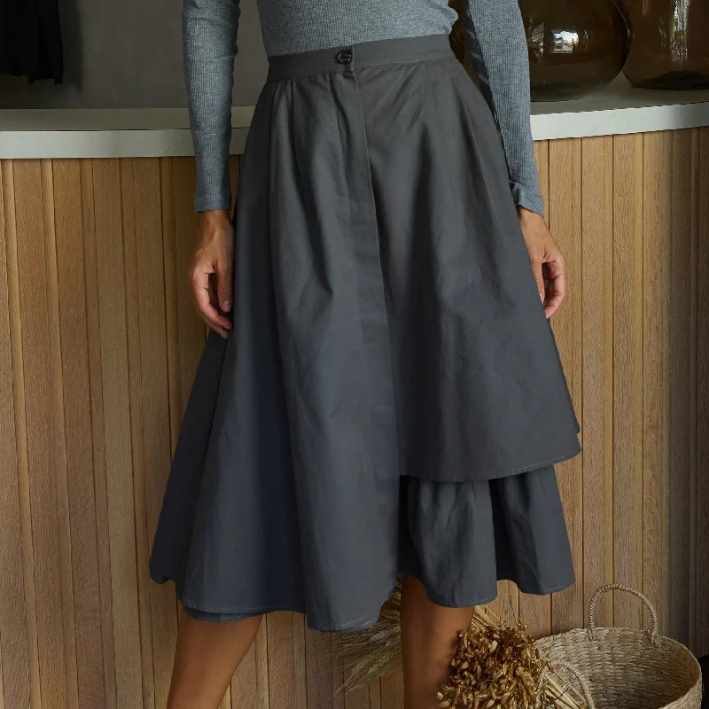 Lightweight skirts for warm weather comfort -Artiste Smock Skirt | Grey  [Final Sale]