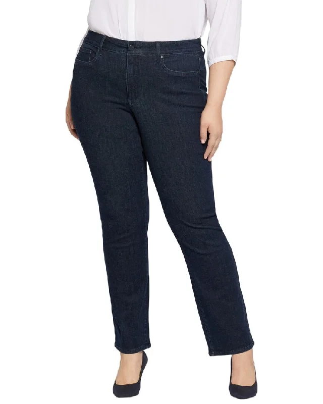 Tailored stretch tight trousers for women with comfortable waistband and flattering design -NYDJ Plus Marilyn Straight Jean