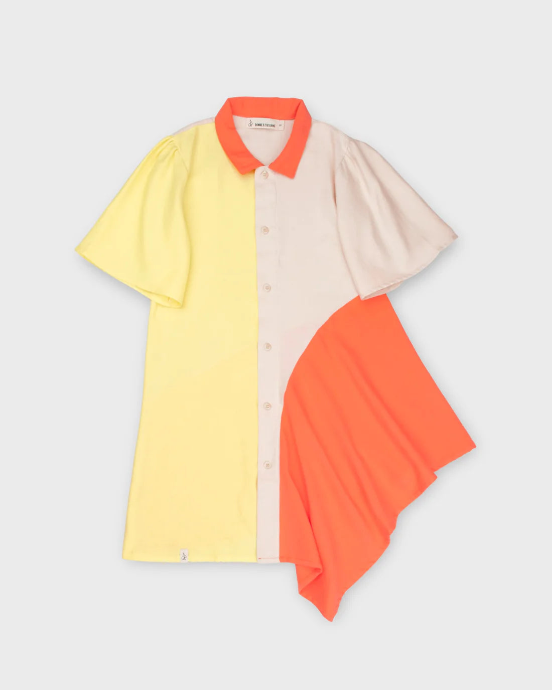 Office Dresses for Business -BONNIE AND THE GANG YELLOW ORANGE COLLAR DRESS [FINAL SALE]