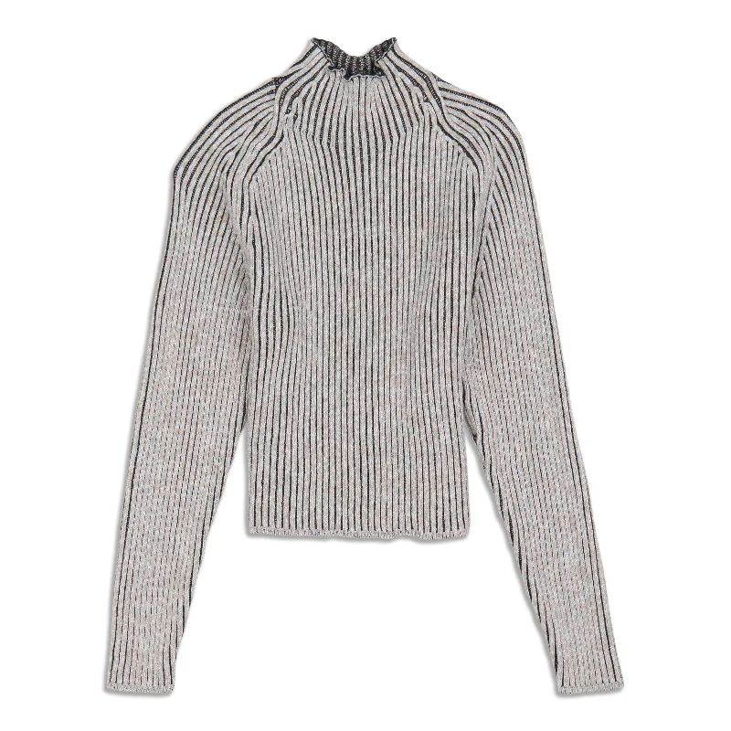 Eco - Friendly Sweaters for Green - Conscious -Cotton-Cashmere Blend Mock Neck Sweater - Resale