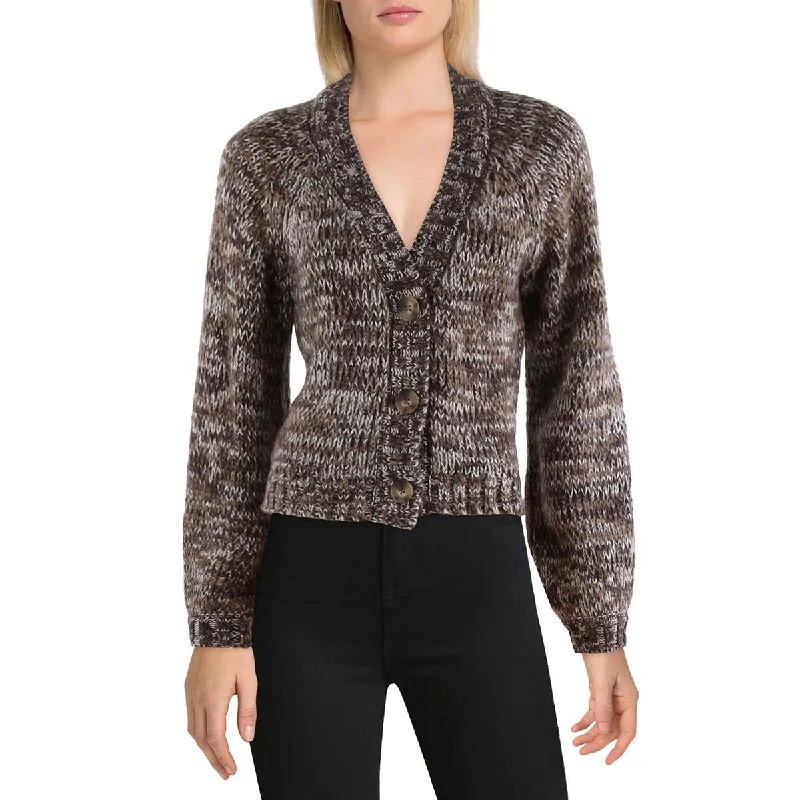 Floral Sweaters for Feminine Touch -Z Supply Womens Este Marled Bishop Sleeve Cardigan Sweater