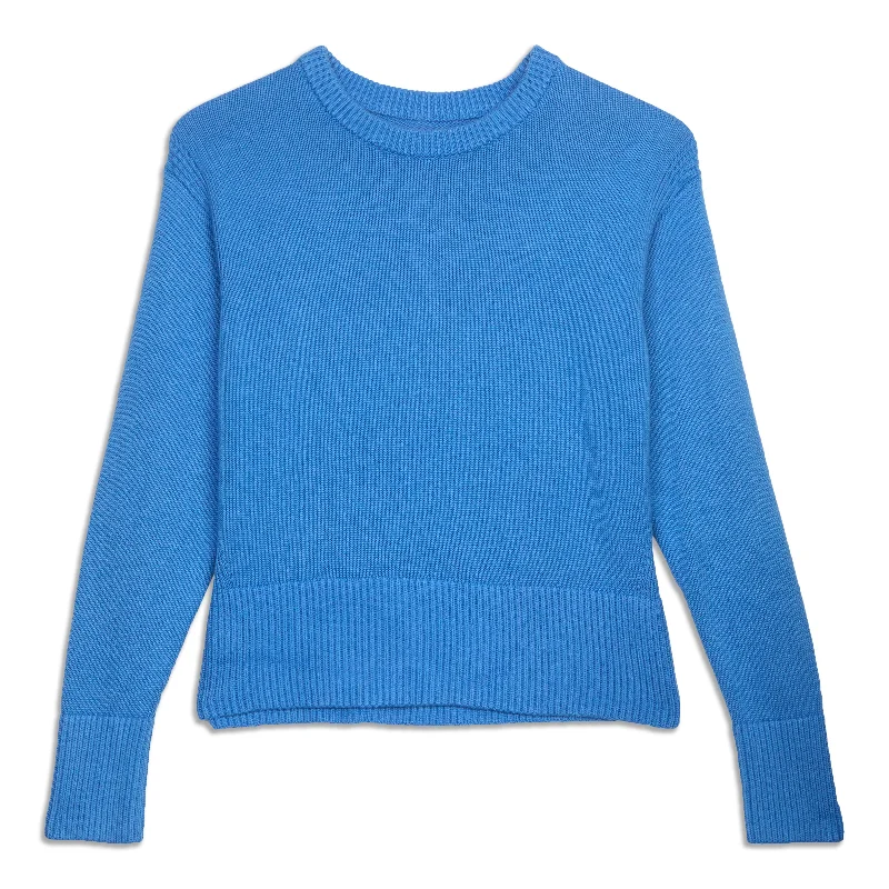 Belted Sweaters for Defined Waist -Cashlu Boxy Crewneck Sweater