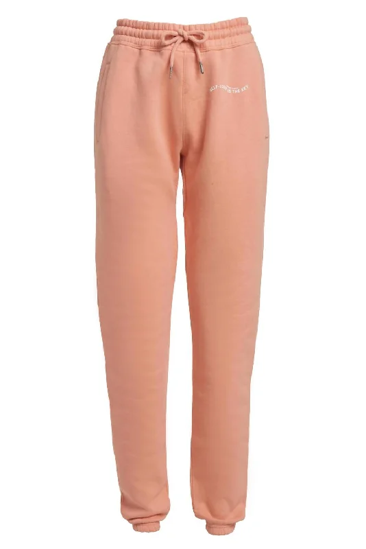 Denim tight trousers for women with skinny fit and timeless blue wash -Women's Organic Cotton Jogger Pants In Salmon