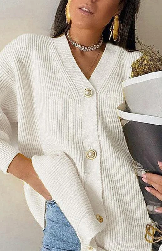 Solid Color Sweaters for Simple Elegance -Candy Color Casual Loose Cardigan Sweater