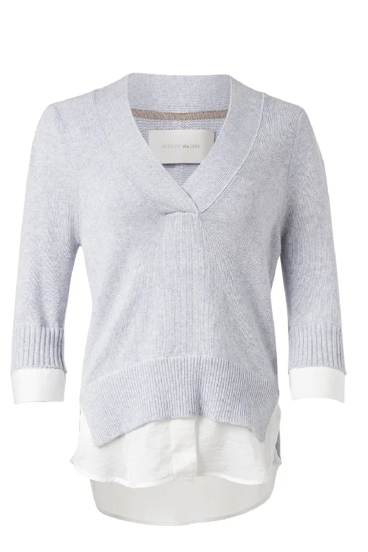 Regular - Fit Sweaters for Standard Size -Lucie Layered Vee Looker Sweater