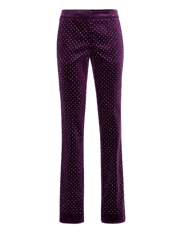 Tight trousers for women with belt loops and classic design for versatile look -Office Trousers Crystal