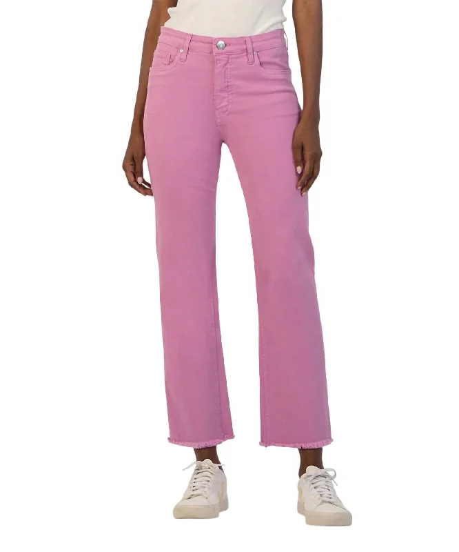 Classic tight trousers for men with slim fit and professional appearance -Kelsey High Rise Fab Ab Ankle Flare In Lavender