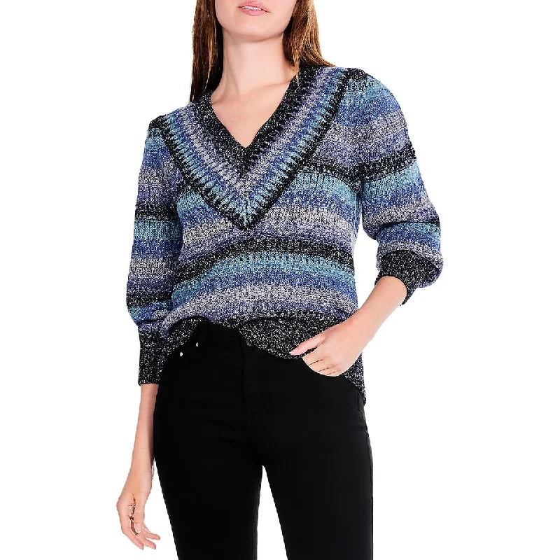 Cardigan Sweaters for Open - Front Style -Nic + Zoe Womens Ribbed Stripes Pullover Sweater