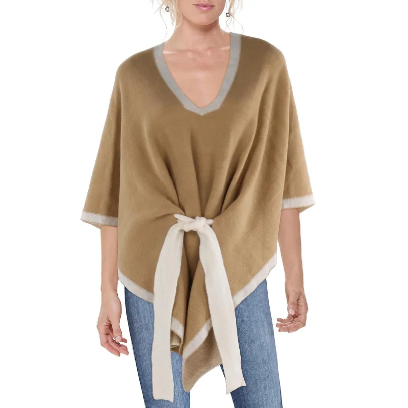 Off - Shoulder Sweaters for Sexy Look -Save the Ocean Womens V-Neck Pullover Poncho Sweater