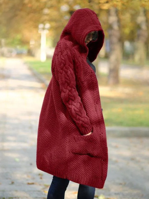 Christmas Sweaters for Holiday Spirit -Hooded Long  Women Cardigan Sweater