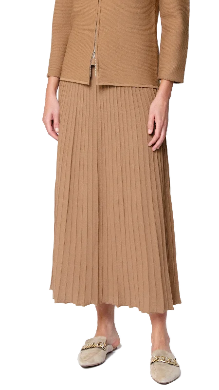 Wrap maxi skirts for versatile styling options -Geraldina Pleated-Knit Maxi Skirt; Mocha