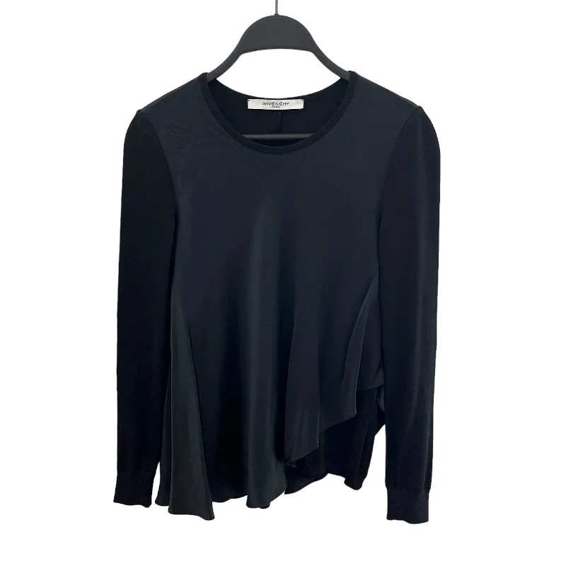 Boat Neck Sweaters for Chic Style -GIVENCHY/Sweatshirt/XS/BLK/drape sweater