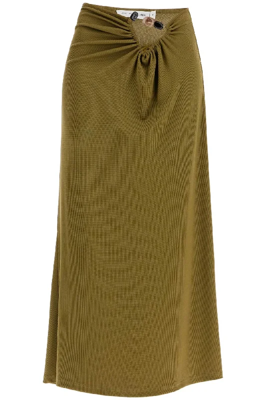 Durable skirts with reinforced seam strength -long skirt with stones 24024164 OLIVE