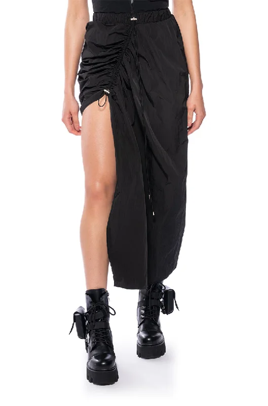 Pleated skirts for sophisticated evening wear -LAURA CINCHED ASYMMETRICAL SKIRT