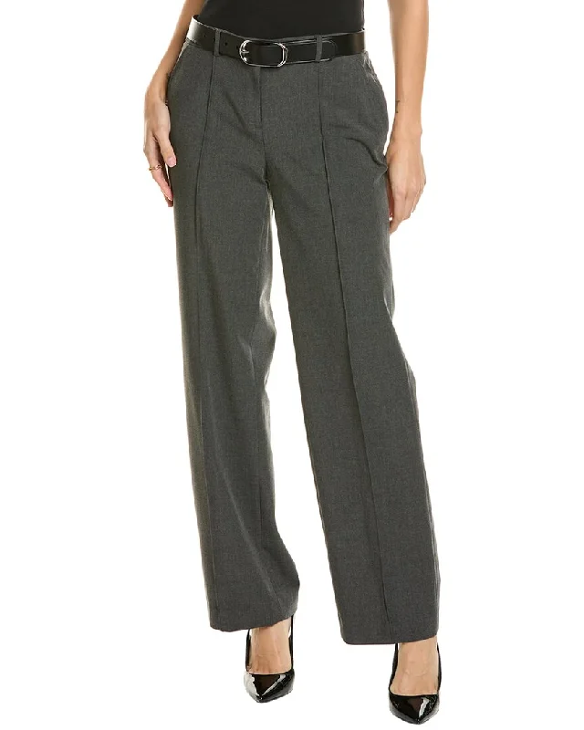 High-waisted tight trousers for women with pleated front and polished design -Anne Klein Pintuck Trouser