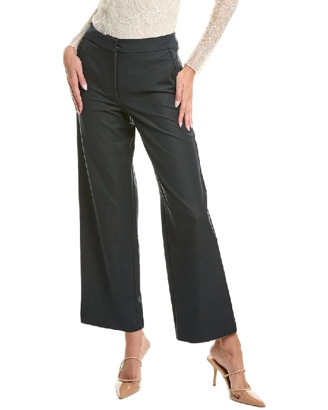 Tight trousers for women with vertical stripes and slimming effect for a sleek look -Nanette Nanette Lepore Braided Pant