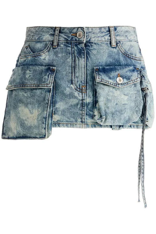 Designer mini skirts for high-end appeal -denim fay mini skirt 248WCS136D090 BLUE BLEACH BLEACHED