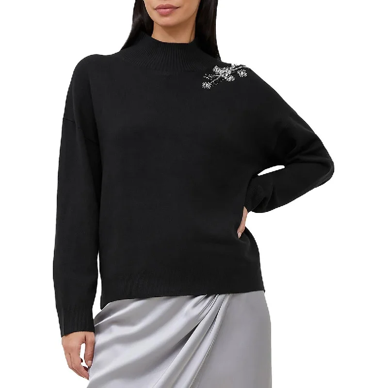 Ribbed Sweaters for Textured Look -French Connection Womens Knit Ribbed Mock Turtleneck Sweater