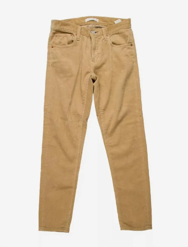 Tight trousers for women with leather accents and modern, bold design -Ailey Corduroy Pant In Beige