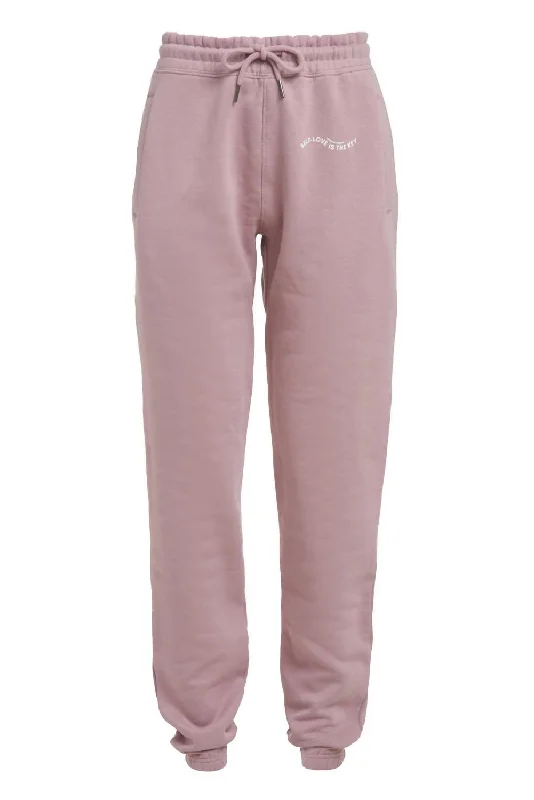 Stylish tight trousers for women with high-waisted fit for flattering look -Women's Organic Cotton Jogger Pants In Mauve