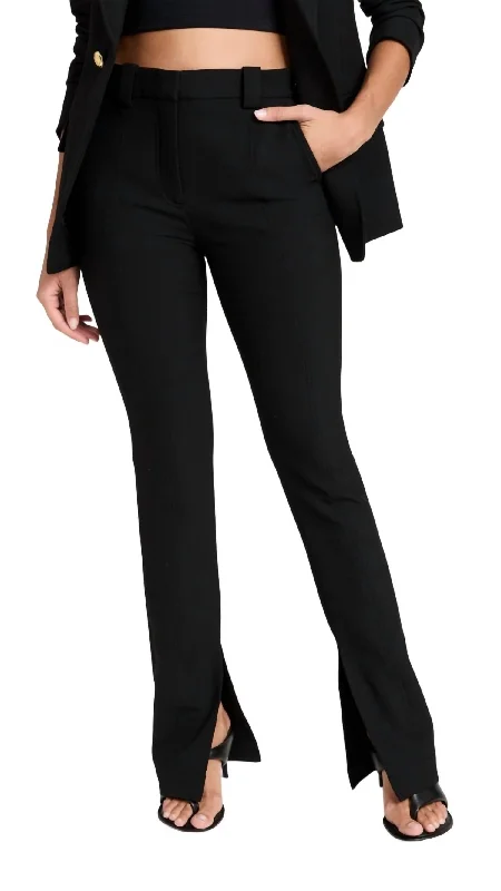 Tapered tight trousers for women with ankle-length fit and minimalist style -Carson Pant In Black