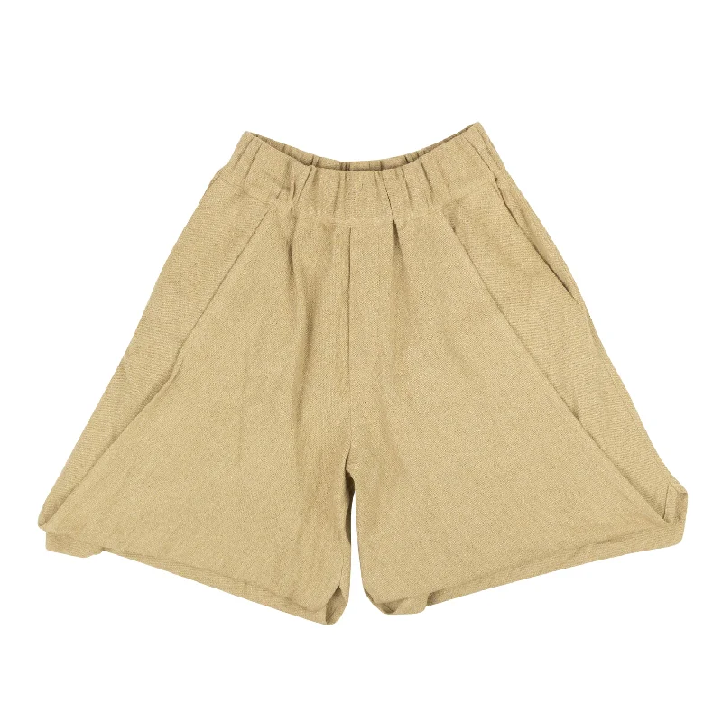 Straight-leg tight trousers for men with sharp crease and streamlined design -Palomo Linen Blend Shorts - Beige