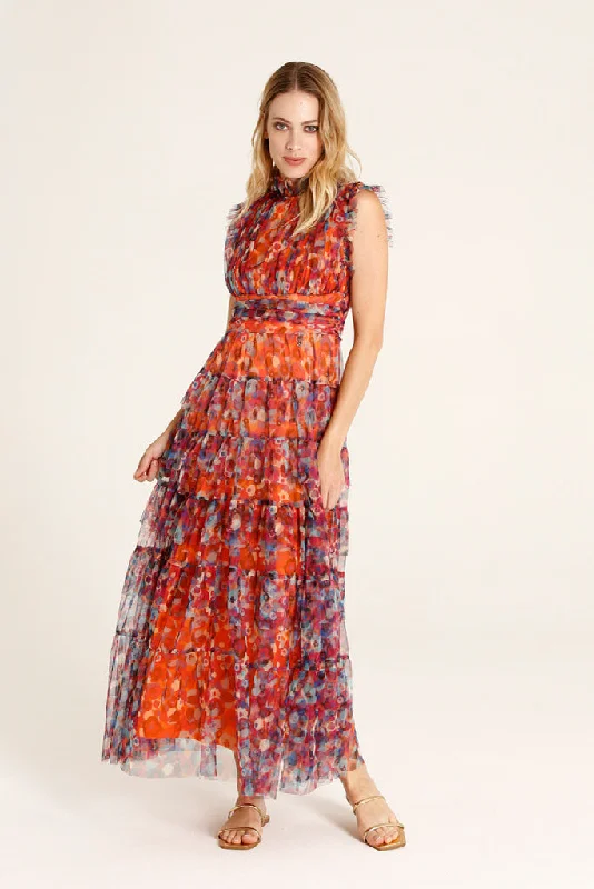 Maximalist Dresses for Bling -Mercurio Long Dress (Orange)