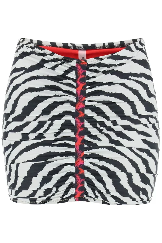 Casual cotton skirts for laid-back days -Reina olga geraldina animalier mini skirt GERALDINA RED LEO ZEBRA