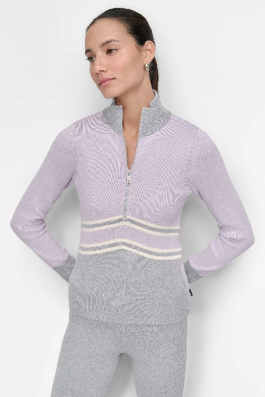 Wrap Sweaters for Adjustable Fit -APRES SKI CHEVRON STRIPE HALF ZIP SWEATER