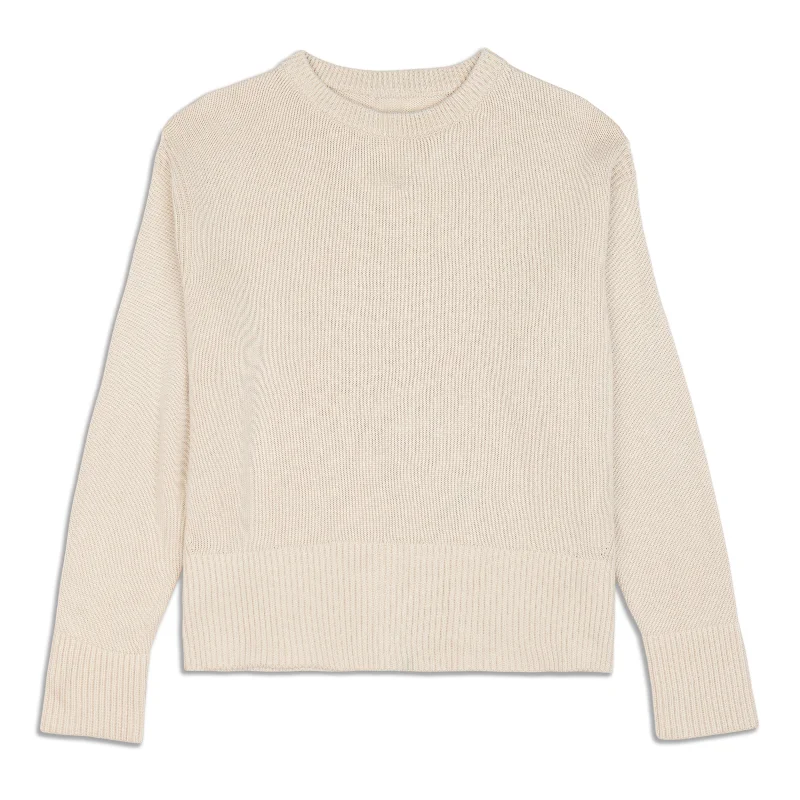 Oversized Sweaters for Relaxed Fit -Cashlu Boxy Crewneck Sweater