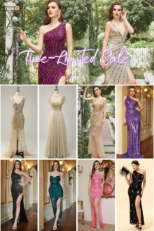 Flared Dresses for Retro -Time-Limited Sale For Beaded Prom Dress (1 pc - Random Style & Color)