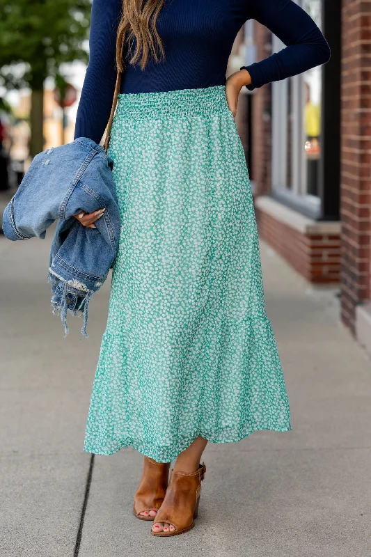 High-waisted skirts for slimming chic style -Dainty Daisies Maxi Skirt