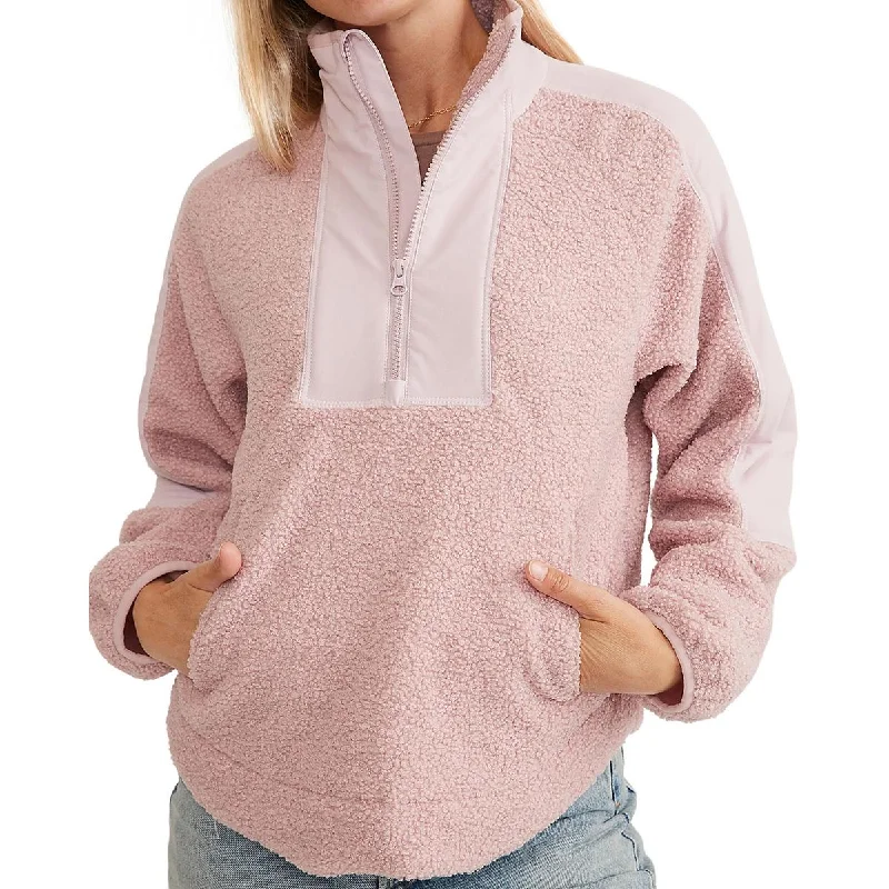 Vintage - Style Sweaters for Retro Look -Marine Layer Womens Sherpa 1/2 Zip Pullover Sweater