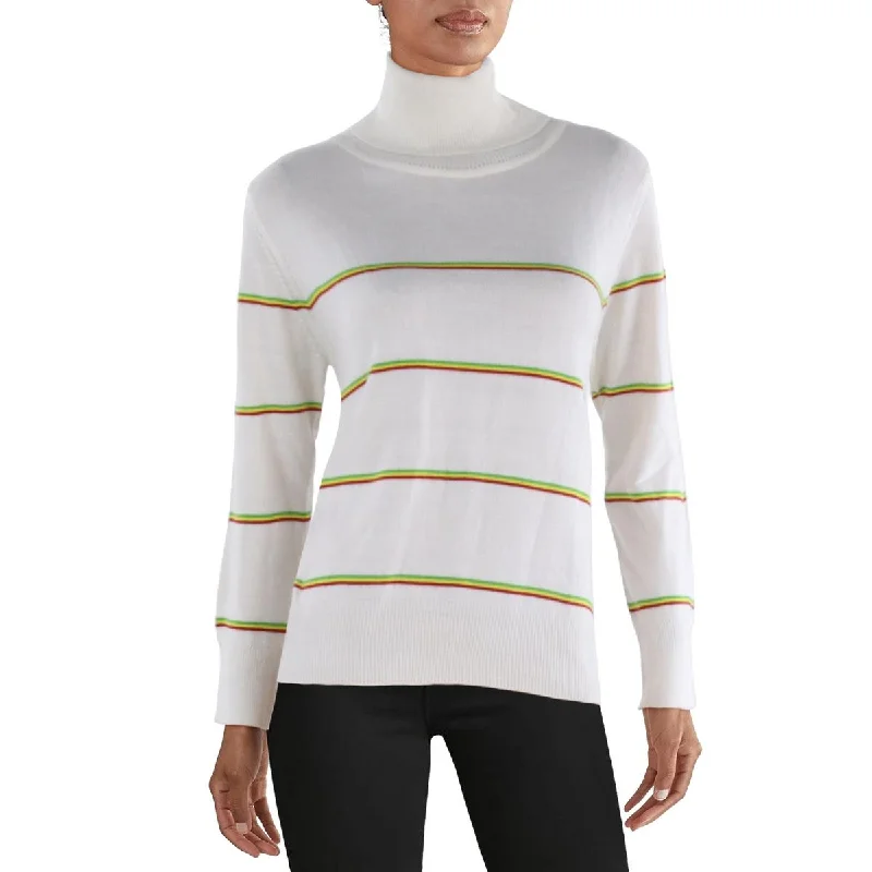 Travel - Friendly Sweaters for Trip -Madeleine Thompson Womens Ribbed Trim Long Sleeve Turtleneck Sweater