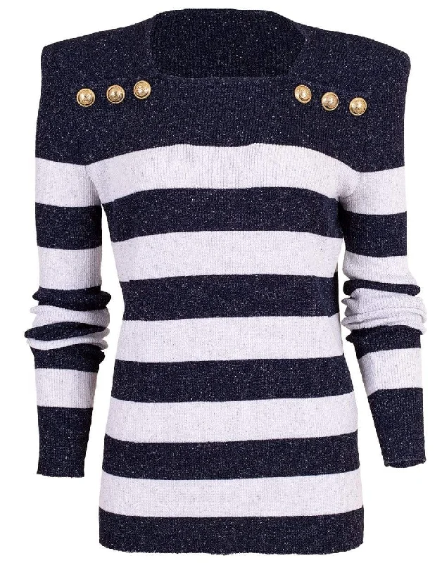 Hand - Wash Only Sweaters for Delicate -Striped Knit Sweater