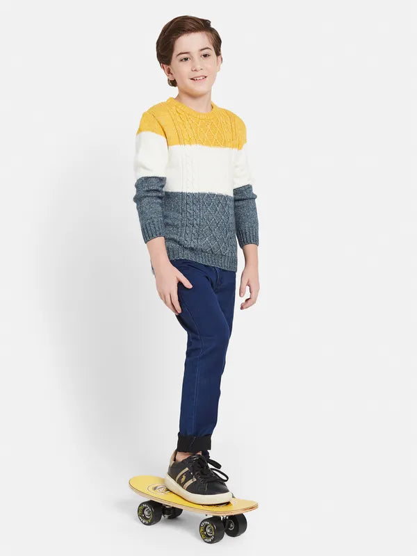 Christmas Sweaters for Holiday Spirit -Octave Boys Colourblocked Acrylic Pullover Sweater