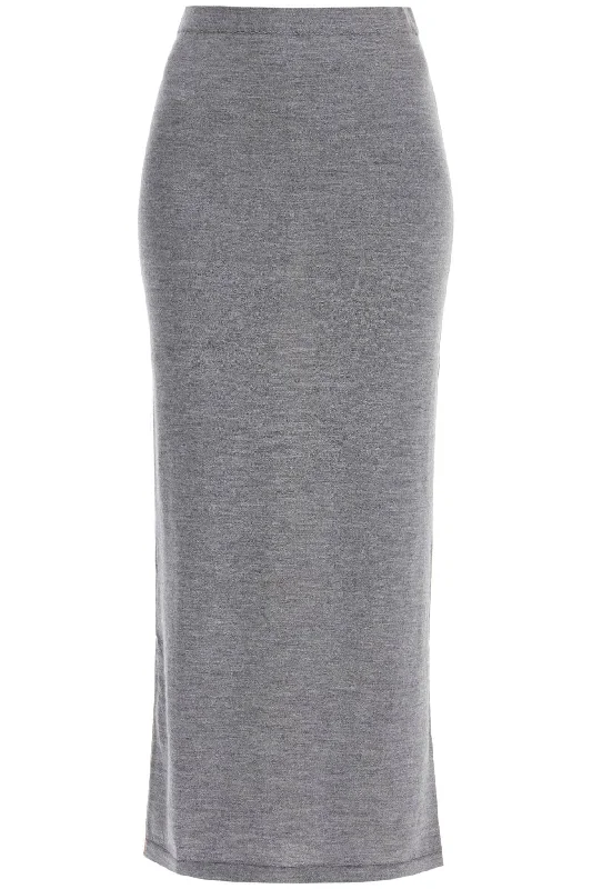 Patterned skirts with geometric print edge -bicolor knit skirt J01865401 MULTI GREY    485