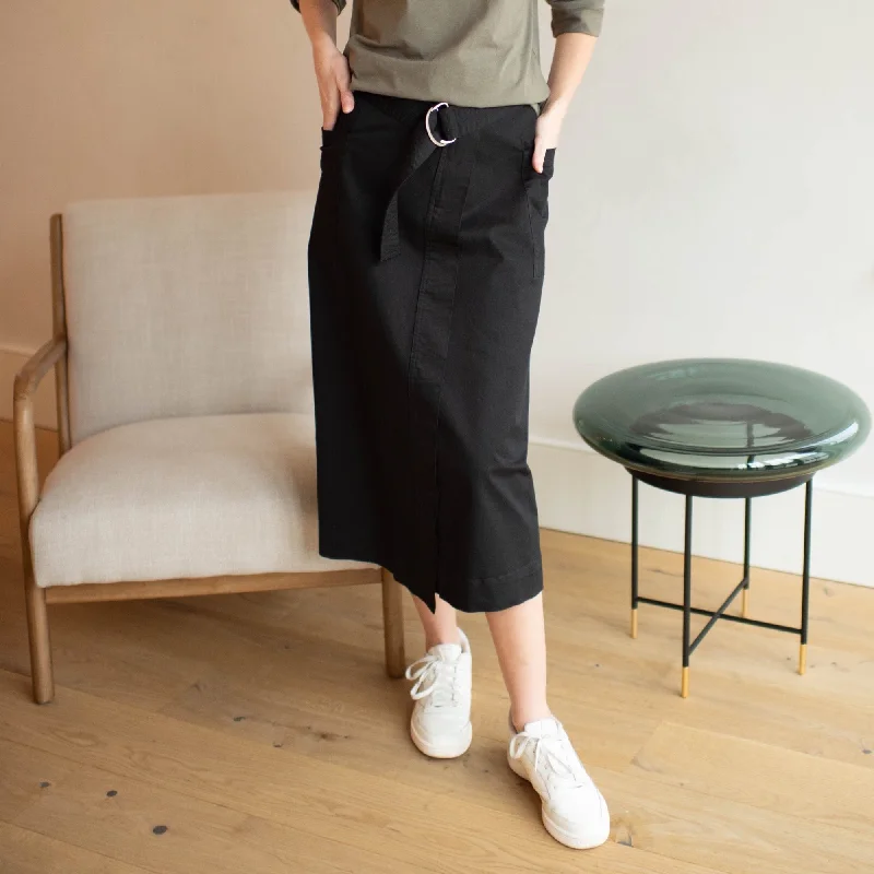 Wrap maxi skirts for versatile styling options -Ana Utility Skirt | Black [Final Sale]