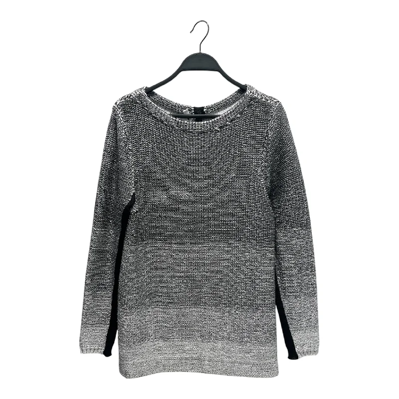 Puffed - Sleeve Sweaters for Feminine Style -Helmut Lang/Sweater/S/Cotton/WHT/Knit White&Black Sweater