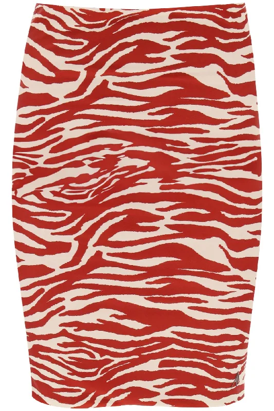 Midi pencil skirts for polished business attire -"mini animal print skirt in eight 243WBB09P14 RED MILK