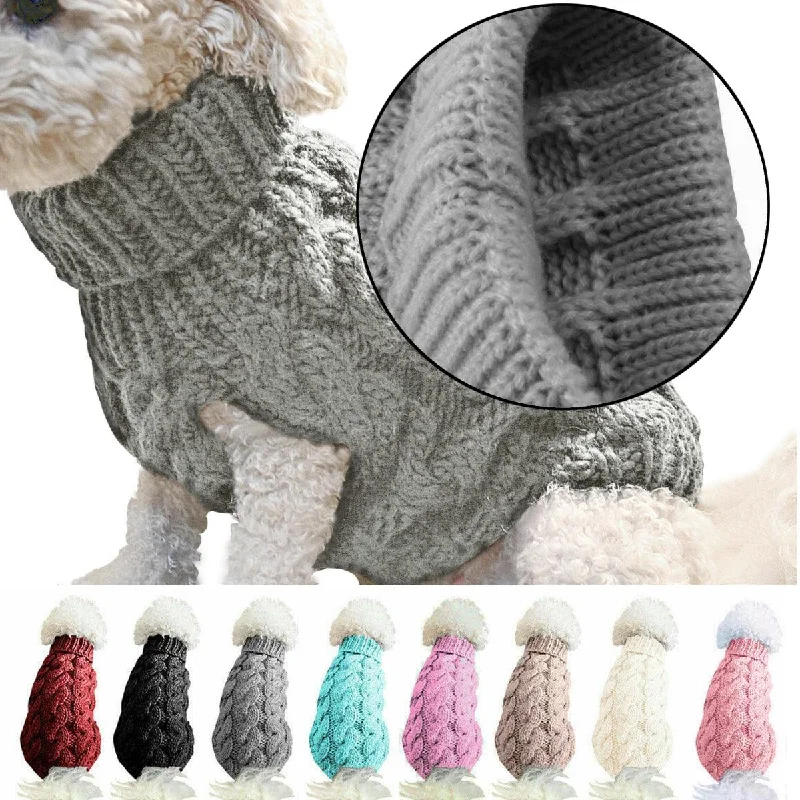 Open - Neck Sweaters for Airy Feel -Pet Vest Jacket Pet Knit Sweater Dog Cat Puppy Coat Warm Clothes