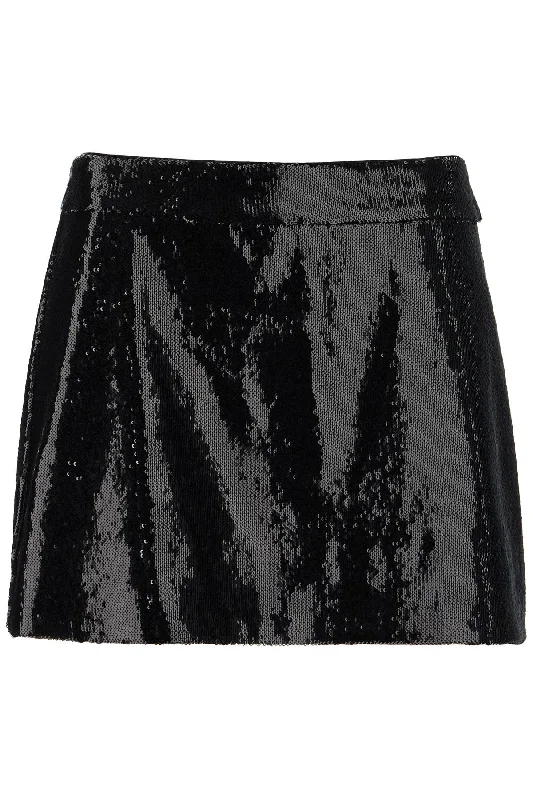 Casual linen skirts for breezy days -sequin mini skirt F4CWOT FLSIM NERO