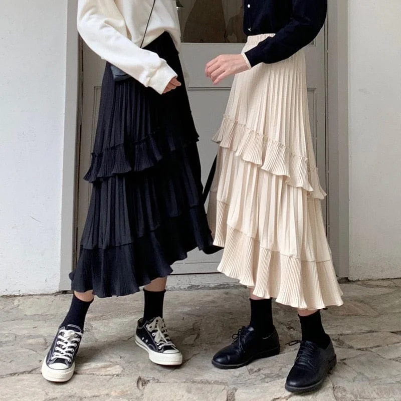 Classic black skirts for versatile outfit pairing -Summer Quest Boho Ruffled Skirt