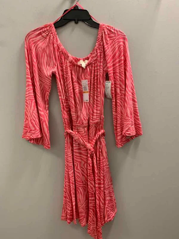 Sheath Dresses for Sophisticated -Size S MICHAEL KORS Pink ZEBRA LONG SLEEVES Dress