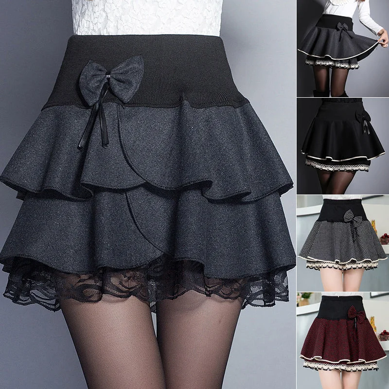 Affordable skirts with trendy slit details -Bowknot Skirt AD11500