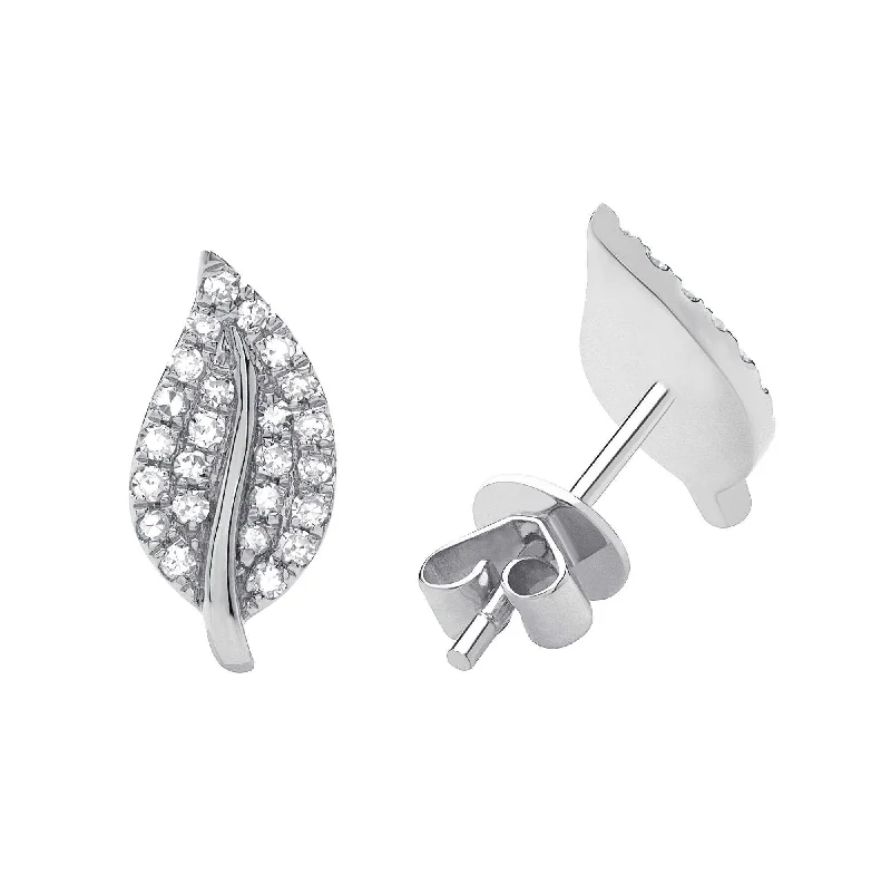 Best hoop earrings with asymmetrical designs for a fashion-forward, avant-garde look-Leaf Studs